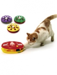 Hračka pro kočky talíř plastový s míčkem a myškou 24cm KARLIE 1k