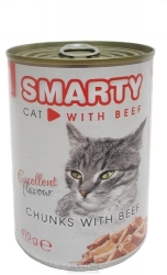 SMARTY konzerva pro kočky hovězí kousky 410g