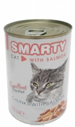 SMARTY konzerva pro kočky lososové kousky 410g