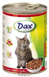 Konzerva pro kočky Dax kousky hovězí 415 g