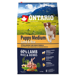 ONTARIO Puppy Medium Lamb & Rice 13kg (2x6,5kg)